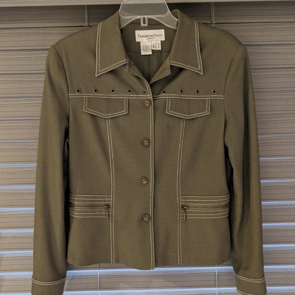 Proportion Petite Conrad C Jacket & Trouser Set Olive Green 8/10 - Picture 1 of 16